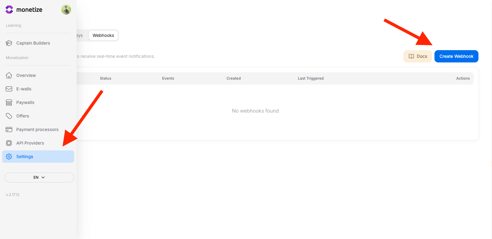 Create Webhook