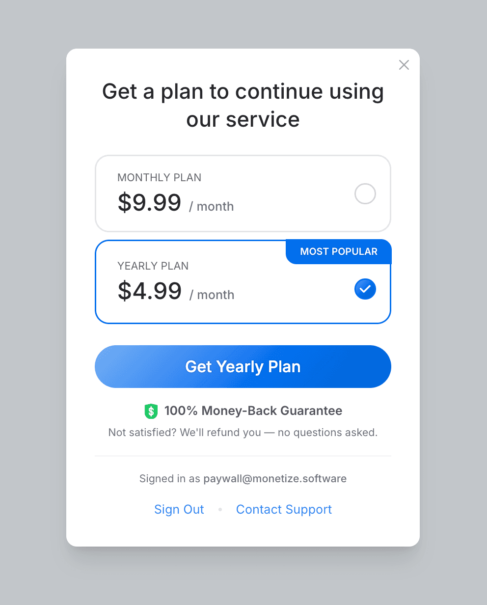 Paywall example