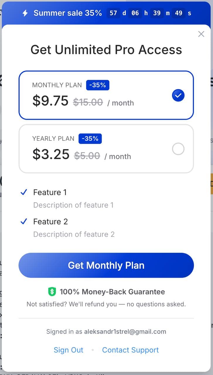 Paywall offer