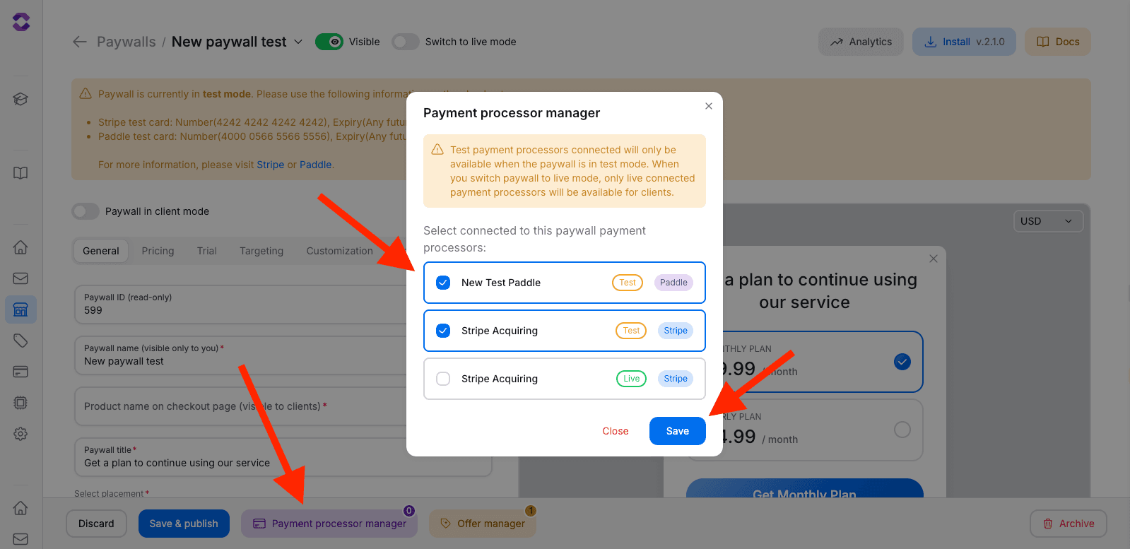 Connect payment processor