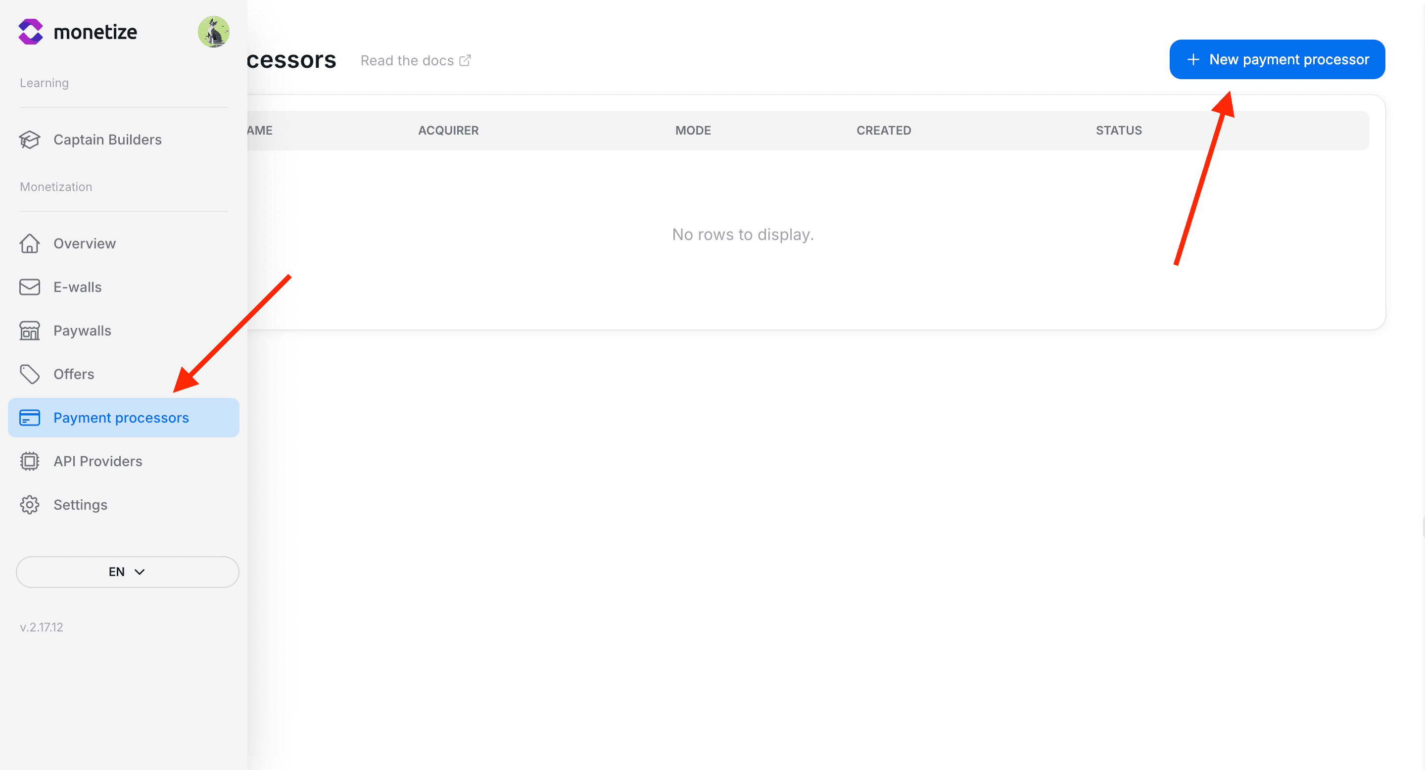 Create payment processor